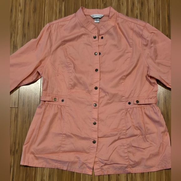 NWOT Christopher & Banks Pink Button-Up Jacket - Picture 2 of 8